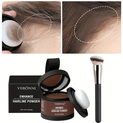 Hairline Shadow Powder Kit with Brush – Waterproof Hairline Concealer & Hair Root Touch Up Powder | Instant Fuller-Looking Hairline | 6