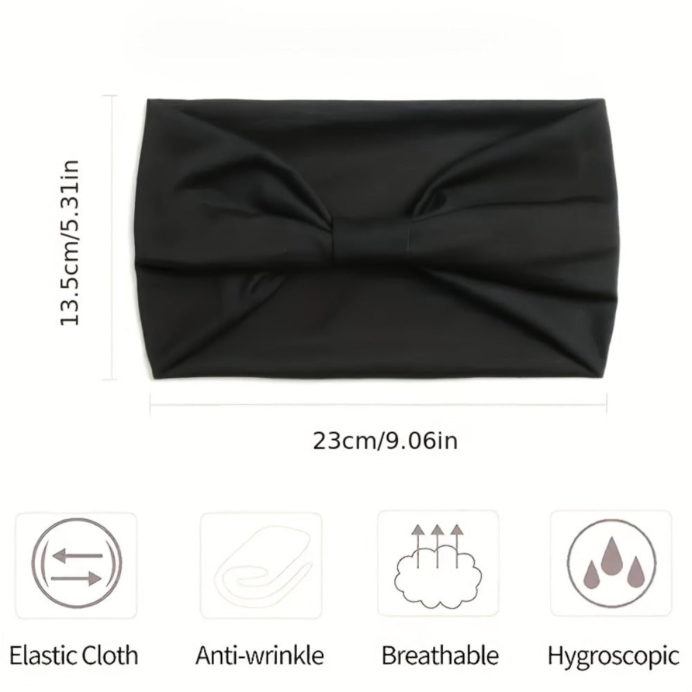 Stretchy Headbands 20 Pack for Women & Men – Soft Sweat-Wicking Non-Slip Elastic Turban Knot Hair Wraps Breathable Solid Colors for Yoga