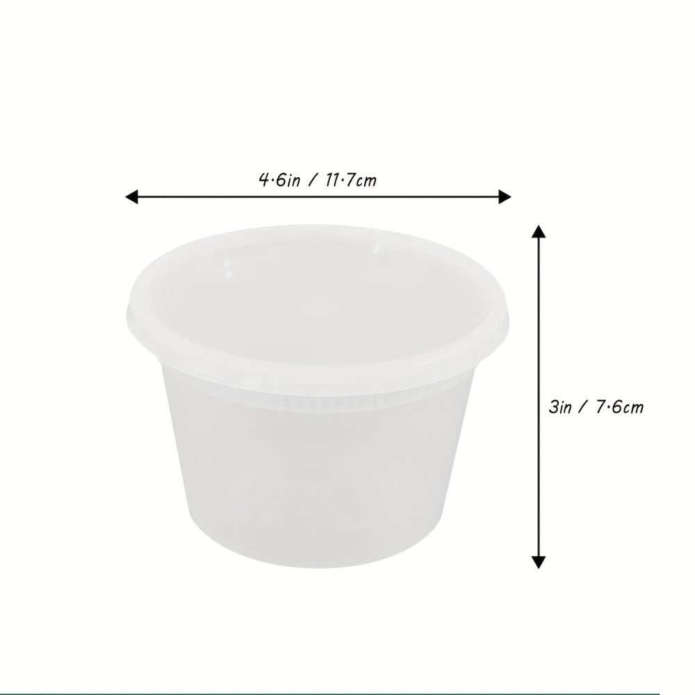 Food Storage Containers 24-Pack 16 oz Round Deli Boxes with Fitted Lids for Portion and Refrigerator Storage