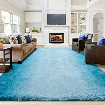 Gradient Color Soft Area Rug – Washable Anti-Slip Shaggy Fluffy Carpet for Living Room & Bedroom | Modern Machine-Made Floor Mat