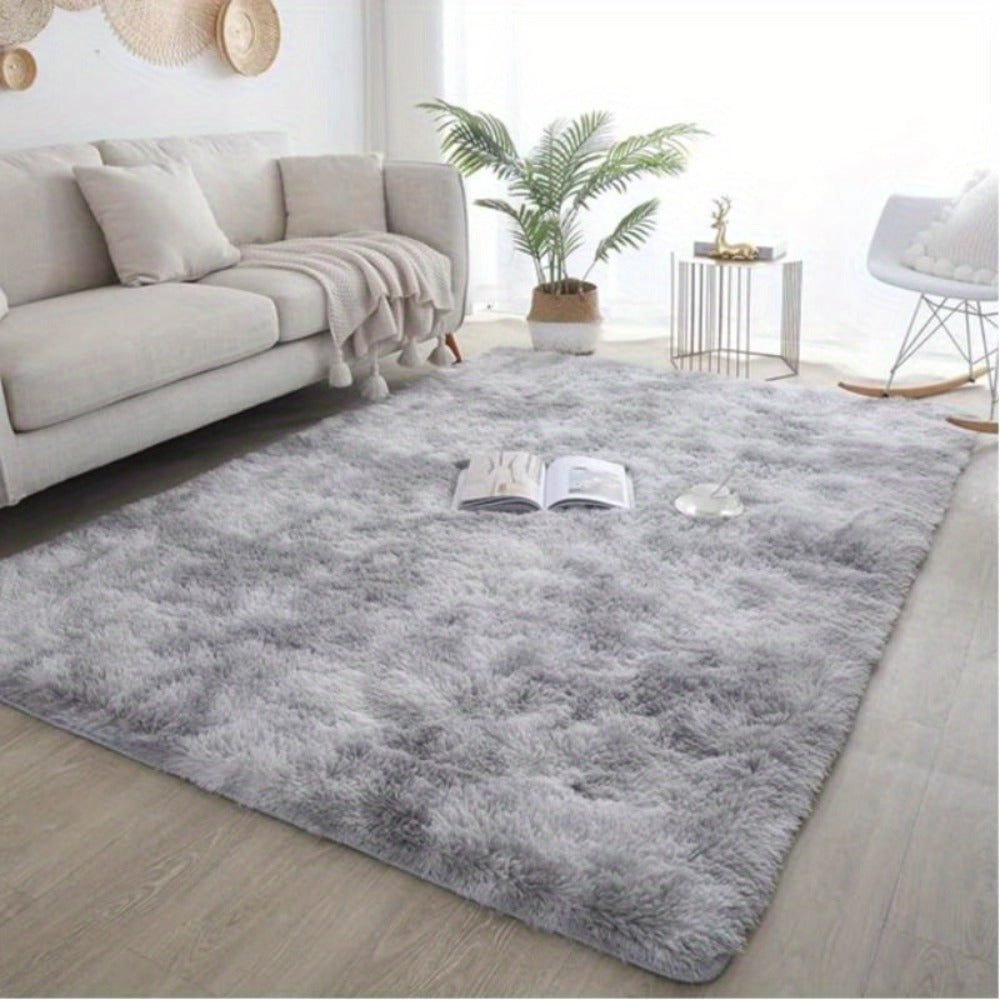 Gradient Color Soft Area Rug – Washable Anti-Slip Shaggy Fluffy Carpet for Living Room & Bedroom | Modern Machine-Made Floor Mat