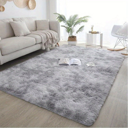 Gradient Color Soft Area Rug – Washable Anti-Slip Shaggy Fluffy Carpet for Living Room & Bedroom | Modern Machine-Made Floor Mat