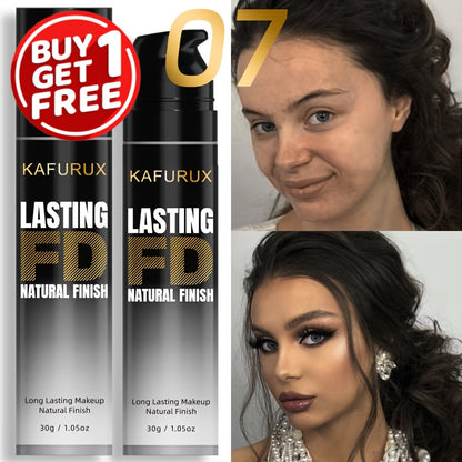 KAFURUX Liquid Foundation Two-Bottle Set with Pump Dispensers and Eight Matching Shade Pairs
