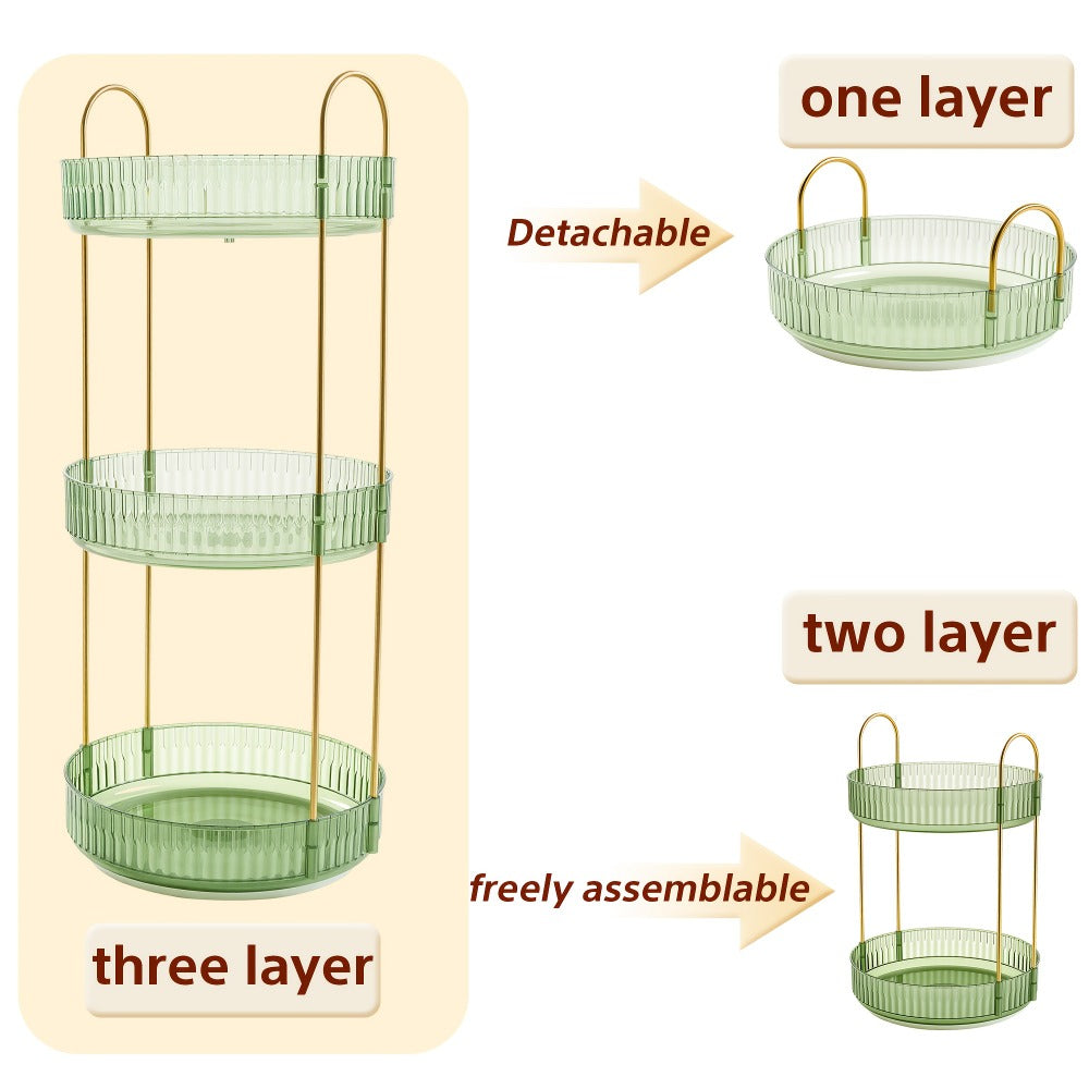 360 Rotating Makeup Organizer Skincare Storage Rack – Multi-Layer Detachable Cosmetic Organizer for Perfume, Lipstick, Skincare