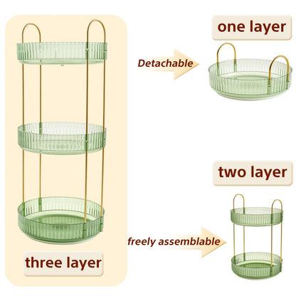 360 Rotating Makeup Organizer Skincare Storage Rack – Multi-Layer Detachable Cosmetic Organizer for Perfume, Lipstick, Skincare