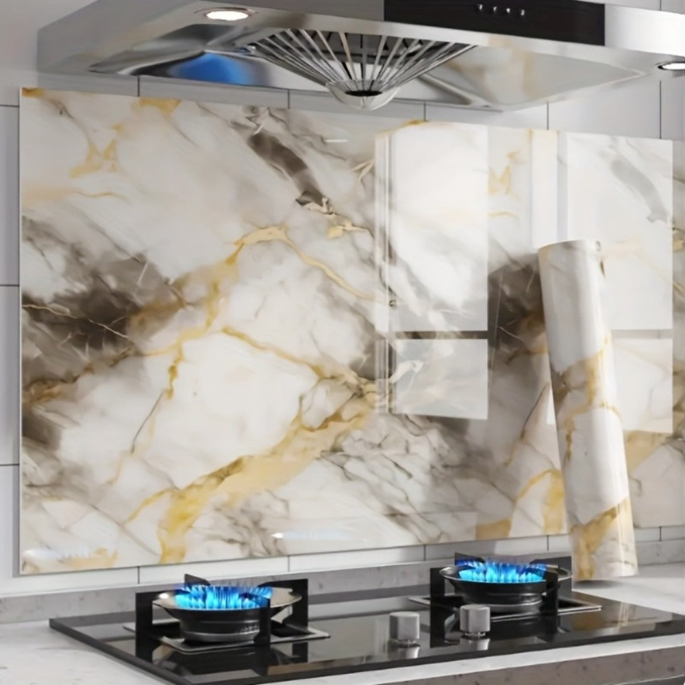 3D Marble Peel and Stick Wall Tile Stickers Self Adhesive Removable Wallpaper Roll for Kitchen Backsplash Bathroom Living Room Bedroom Wall