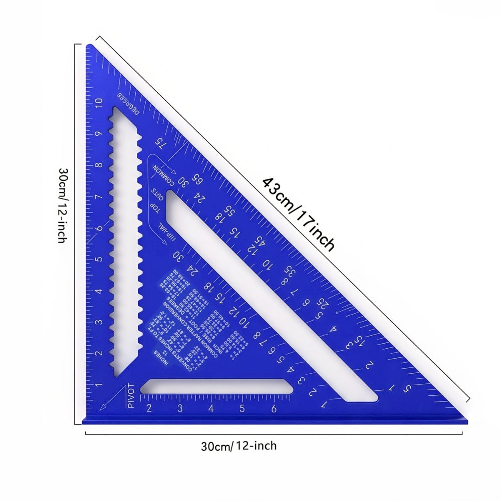 Aluminum Triangle Square Ruler 12 Inch Woodworking Angle Measuring Marking Tool for Entryways, Bedrooms and Living Spaces