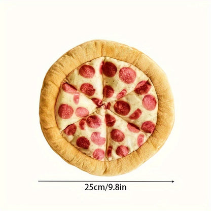 Dog Toy Pizza or Donut Plush with Built-In Squeaker and One or Two-Piece Pack Options for All Breeds