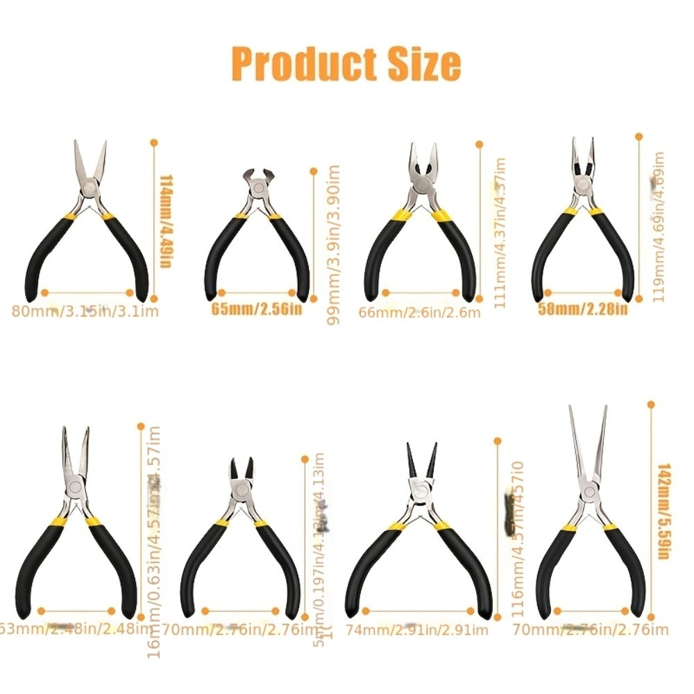 Jewelry Making Pliers Set 3/14pcs Tool Kit - Professional Round Nose, Flat Nose & Needle Nose Pliers