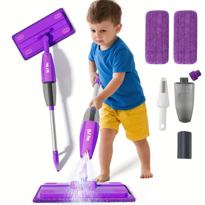 Kids Spray Mop Toy with Water Sprayer, Pretend Play Housekeeping Kit for Floor Cleaning, STEM Educational Toy