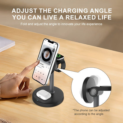 Wireless Charging Station, 3-in-1 Qi-Labeled Stand for iPhone, Apple Watch and AirPods Models in Six Colors