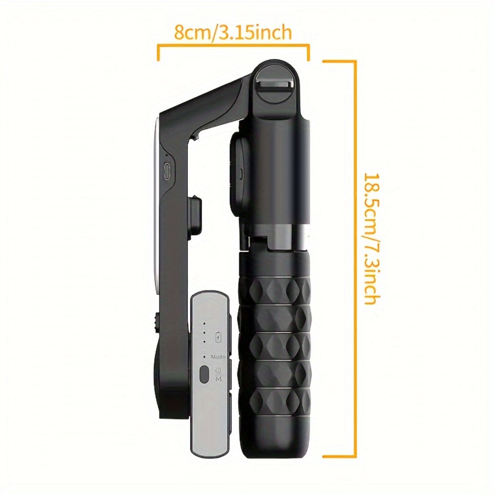 3-in-1 Phone Gimbal Stabilizer with Selfie Stick & Tripod Stand, 1-Axis Anti-Shake Handheld Stabilizer for iPhone & Android