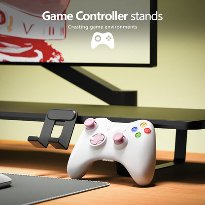 Monitor Stand Organizer with Headset Holder Phone Stand & Game Controller Holder, Versatile Desktop Riser for Computer Monitor Laptop