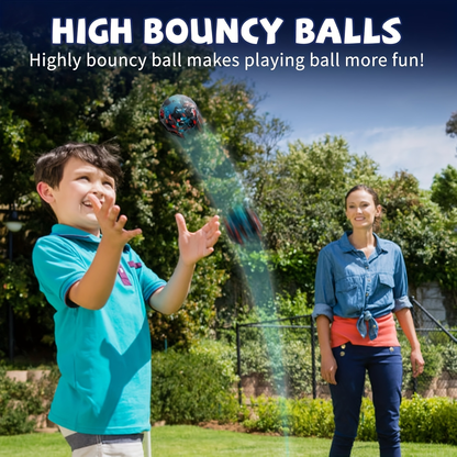 High Bounce Balls 12-Pack – Super Bouncy Faux Leather Mixed Color Bouncy Balls, Extreme High Bouncing Ball Set for Kids