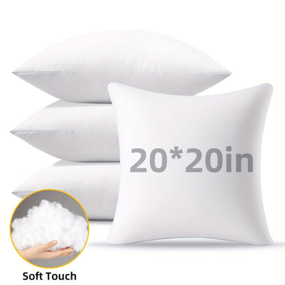 Outdoor Pillow Inserts 4/6 Pack, Soft or Waterproof Throw Pillow Forms for Sofa, Bed & Patio, 12x20-20x20 Inch