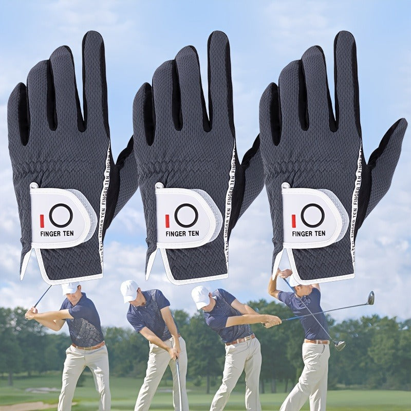 Wet Weather Golf Gloves Rain Grip 3-Pack for Men | Breathable Water-Resistant Golf Gloves for Left & Right Hand