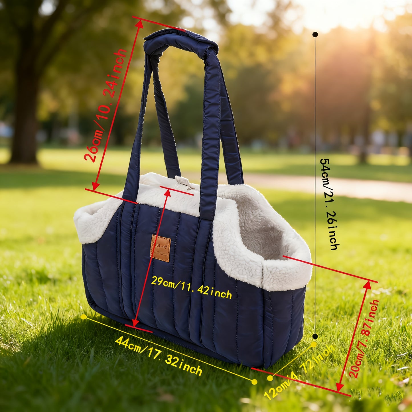 Pet Carrier Handbag Winter Warm Soft-Sided Small Dog Cat Carrier Bag with Snap Closure, Cozy Outdoor Tote Bag for Cold Weather