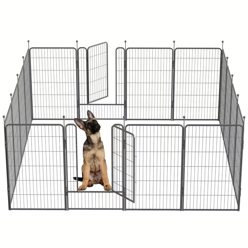Dog Playpen Heavy Duty Metal – Portable Exercise Pen Fence for Small Medium Large Dogs, 8 or 16 Panel Indoor Outdoor Pet Playpen for RV