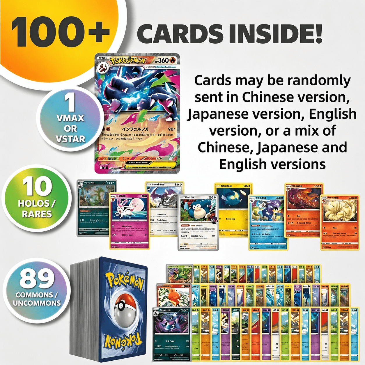 Trading Card Game 100- or 200-Card Character Assortment with Two Quantity Options and Mixed Artwork