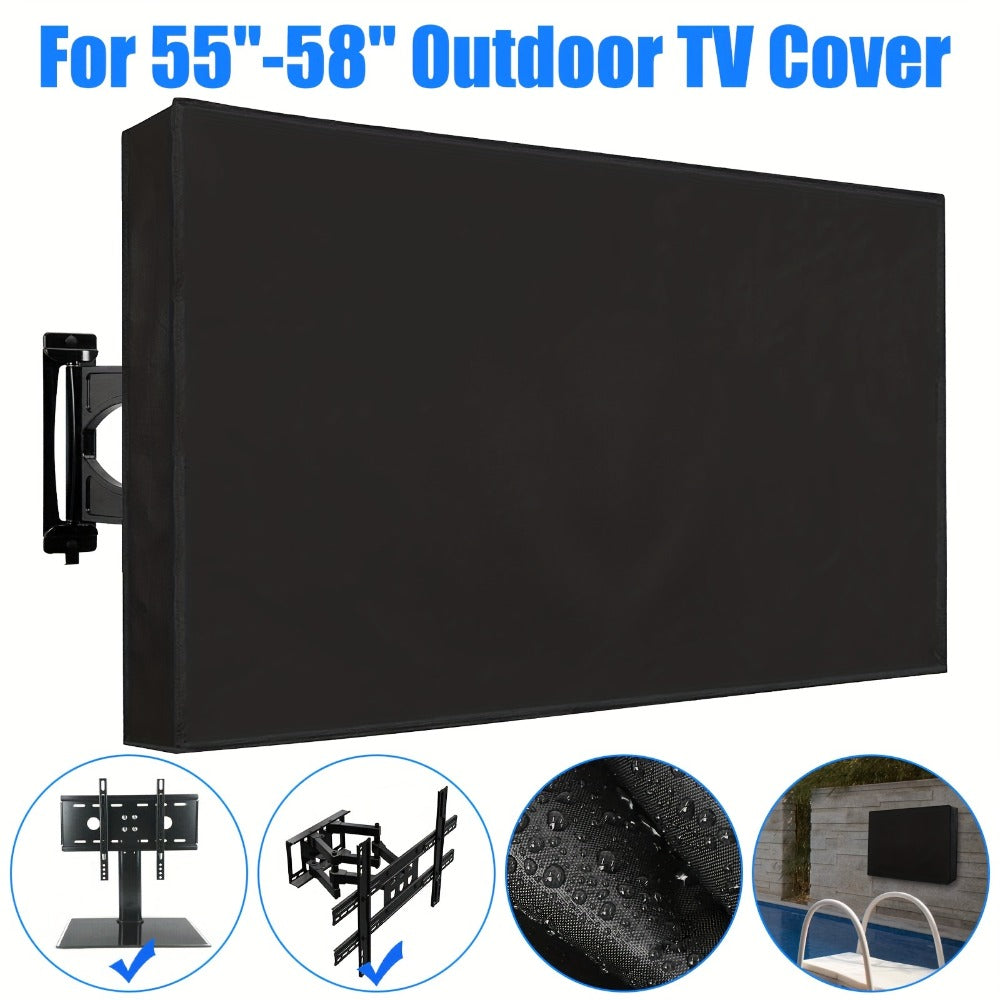 Outdoor TV Cover 55-58 Inch – Weatherproof Waterproof Dustproof Television Protective Cover for Patio, Flat Screen & Wall Mount TVs