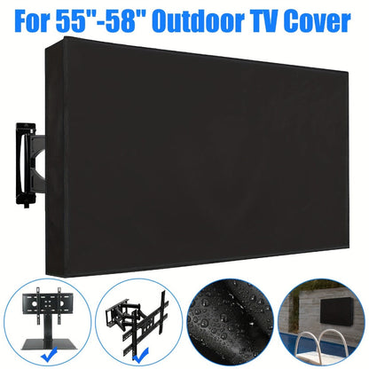 Outdoor TV Cover 55-58 Inch – Weatherproof Waterproof Dustproof Television Protective Cover for Patio, Flat Screen & Wall Mount TVs
