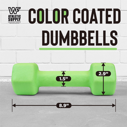 Neoprene Dumbbells Pair with Non-Slip Hex Shape – Color-Coded Hand Weights for Women & Men, Strength Training, Home Gym & Aerobics