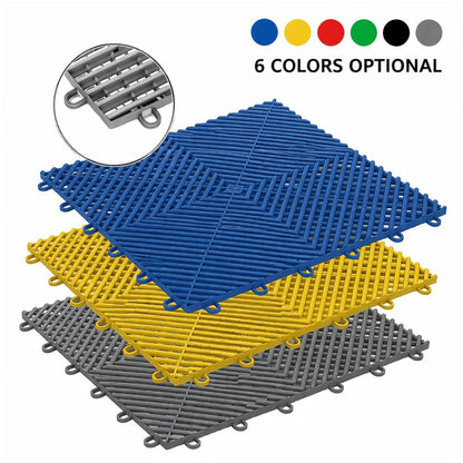 Garage Floor Tiles 25Pcs – Interlocking Plastic Mesh Spliced Floor Mats for Car Wash Auto Detailing Garage Flooring, 5 Colors