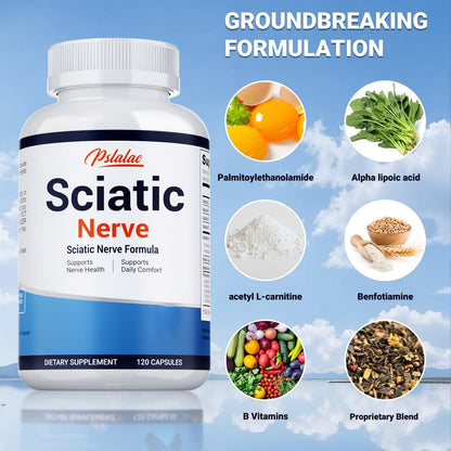 Nerve Pain Supplement 120 Capsules, Sciatic Nerve & Neuropathy Support with Vitamin B Complex, Benfotiamine & Acetyl-L-Carnitine