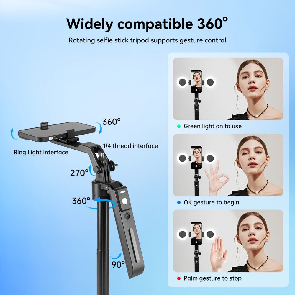 AI Tracking Tripod with Built-In LED Fill Light & Bluetooth Remote for an Everyday Personal Care Routine
