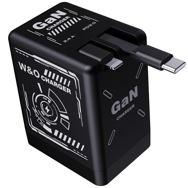 GaN Wall Charger 120W Fast with Retractable Built-In Cable & Foldable Plug for an Everyday Personal Care Routine