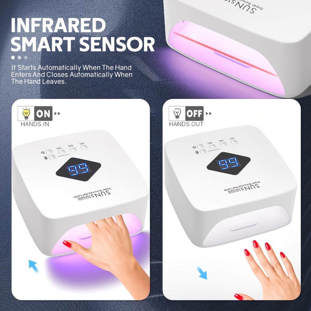 Rechargeable UV LED Nail Lamp 30 Beads, Professional Gel Nail Curing Light Cordless with 3 Timer Settings