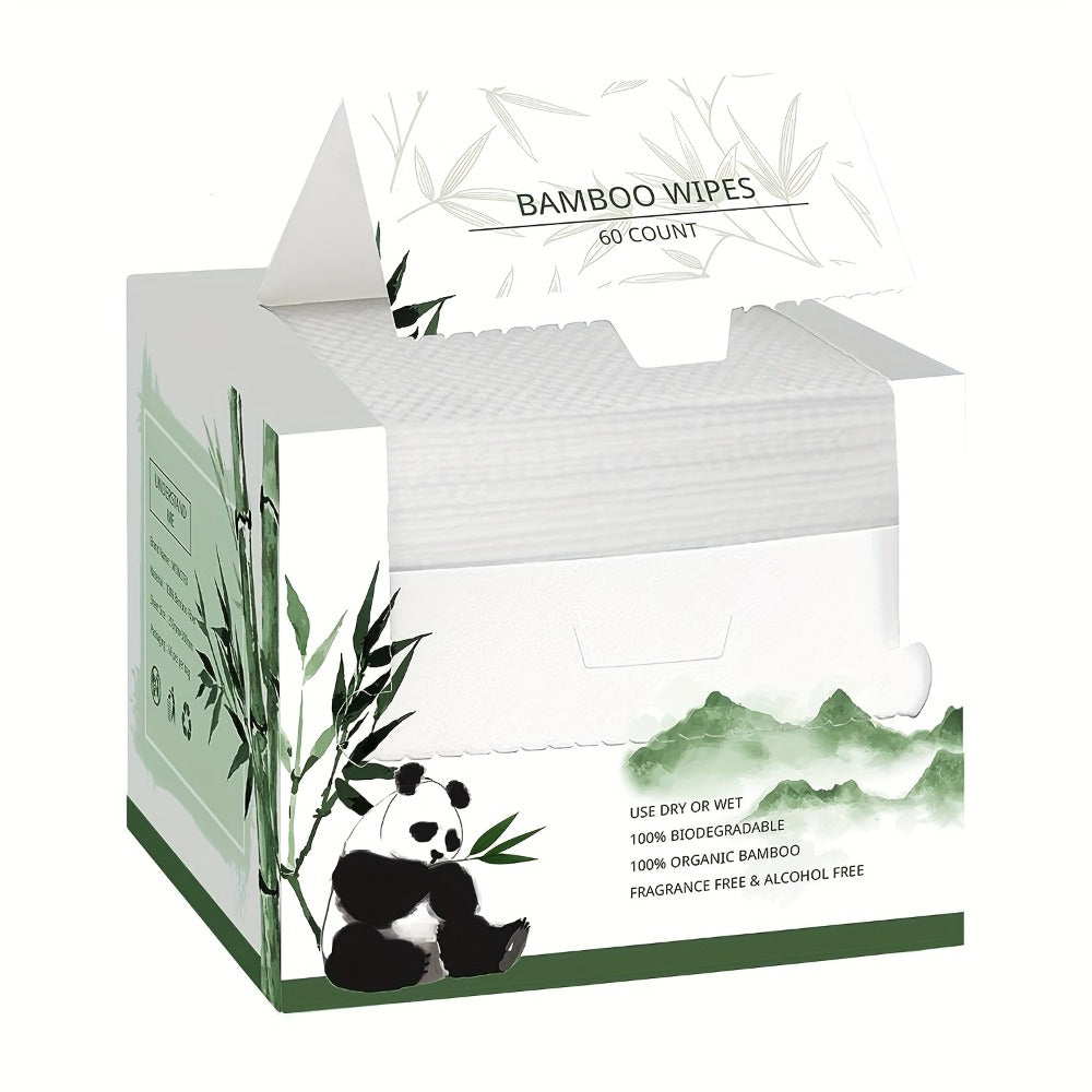 Disposable Facial Towels Bamboo Viscose Fiber Extra Thick Soft Cleansing Makeup Removal Face Towels for Sensitive Skin Travel 10x12 Inches