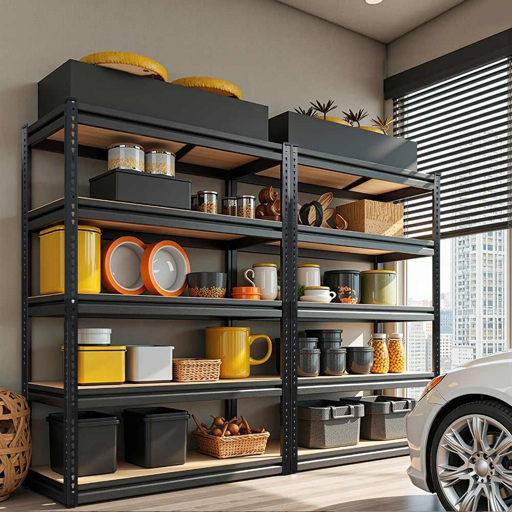 5-Tier Garage Shelving Unit Adjustable Storage Shelves 72"/60"H x 35.5"W x 16"D for Garage, Closet & Pantry Organization
