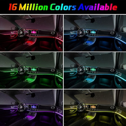Car Interior Ambient Light Strip with 118-Inch Label, USB Connector, App Control and Music-Responsive Mode