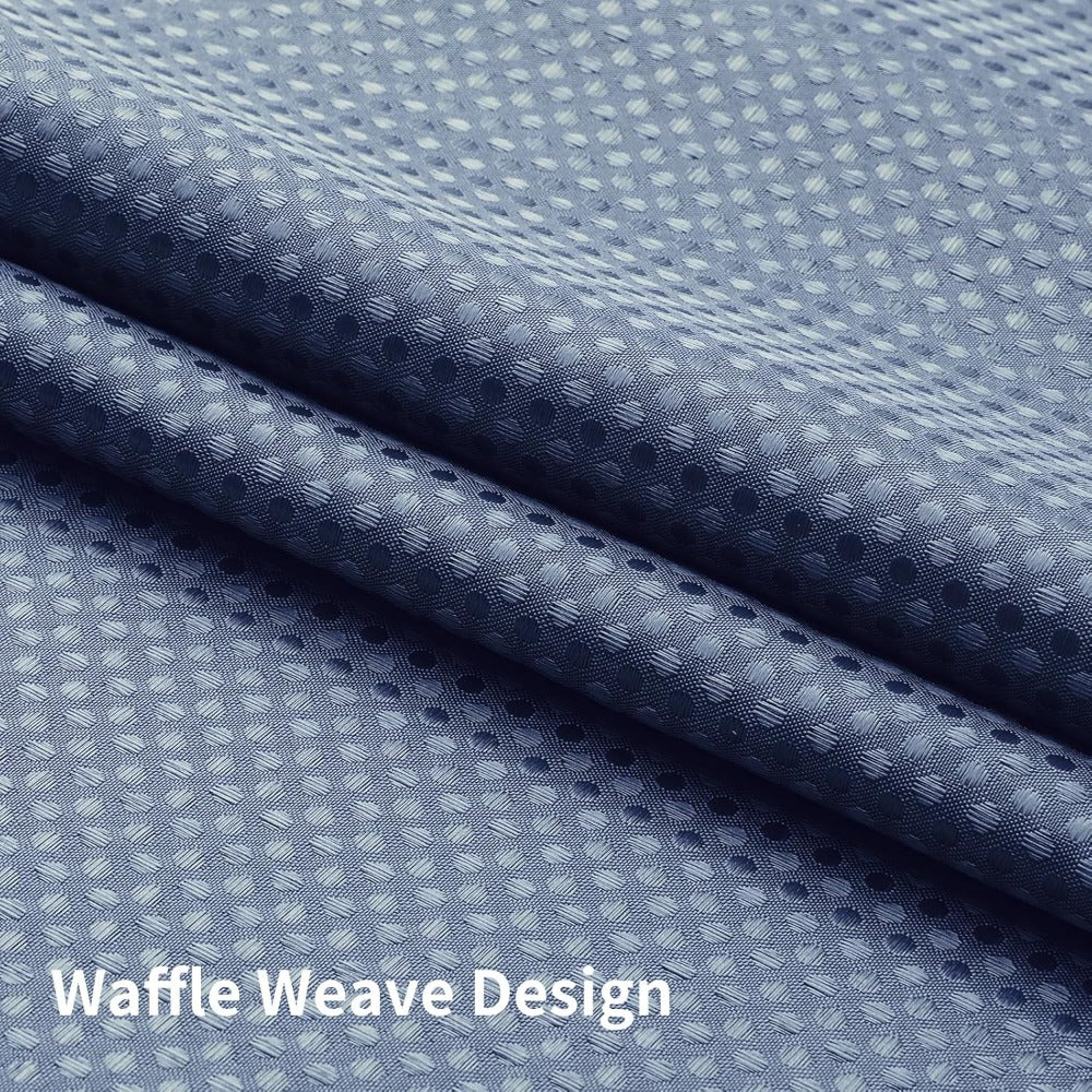 Waffle Shower Curtain with Liner Set Hookless Snap-In Double Layer Polyester Fabric Easy Clean for Bathroom Hotel Home Decor