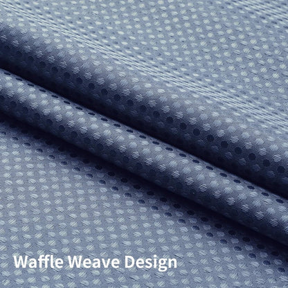 Waffle Shower Curtain with Liner Set Hookless Snap-In Double Layer Polyester Fabric Easy Clean for Bathroom Hotel Home Decor