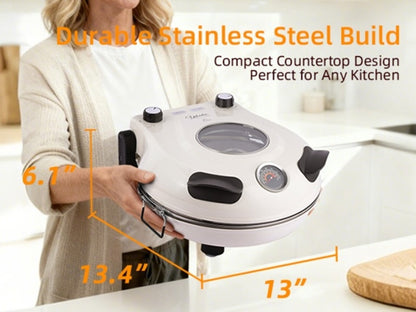 Indoor Pizza Oven Countertop, 12-Inch Electric Pizza Maker Machine for Home Kitchen, Heats Up to 800°F