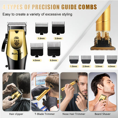 Hair Clipper WEEME One-, Two- or Three-Piece Grooming Sets with LCD Displays, USB Charging and Four Options