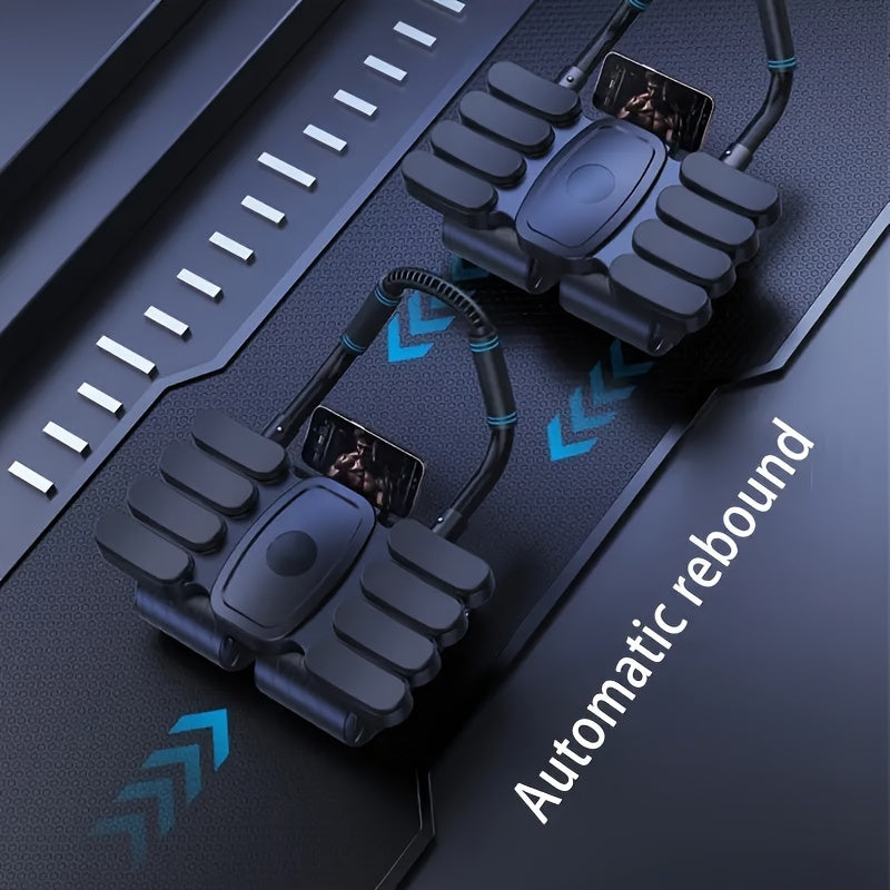 Ab Wheel Roller Automatic Rebound 8-Elbow Design, Core & Full Body Workout Abdominal Wheel with Phone Holder