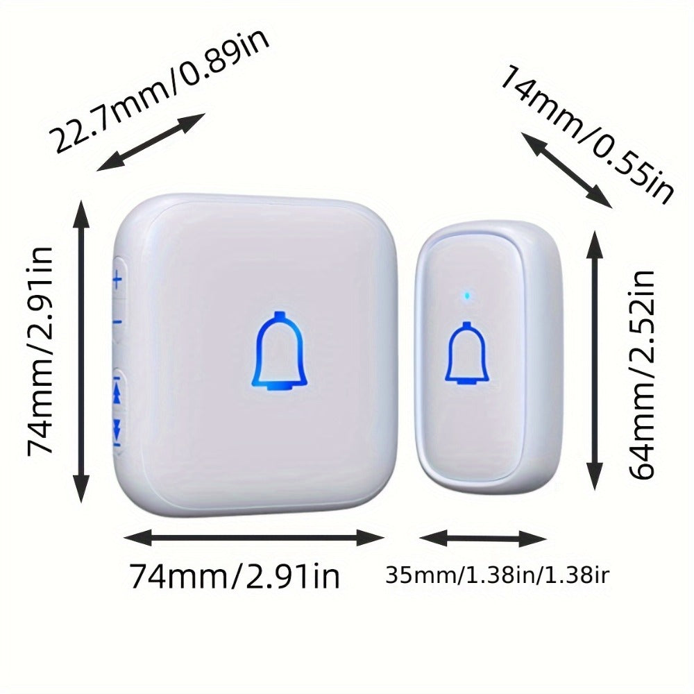 Long Range Doorbell Kit 1000ft - 115dB Loud Wireless Chime, 56 Melodies, 7 Volume Levels, Mute Mode