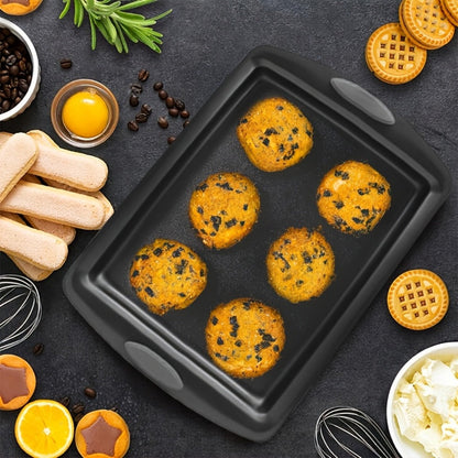 Nonstick Baking Sheet Set with Silicone Handles, Carbon Steel Cookie Sheet Pan Set in Assorted Sizes