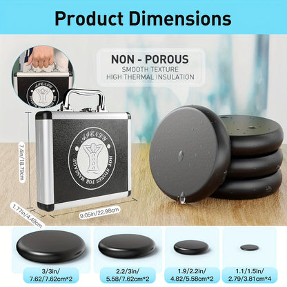 Hot Stone Massage Kit with Heater & Temperature Control, 10-Piece Professional Basalt Spa Stones Set