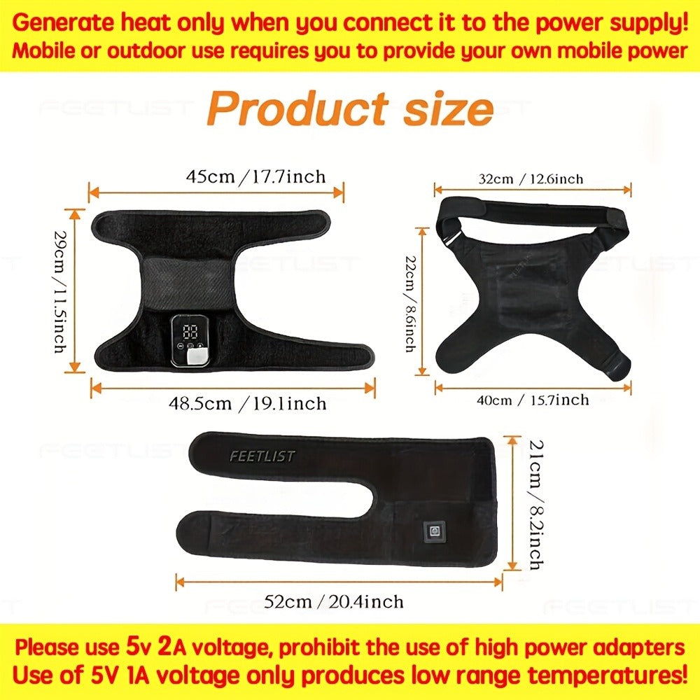 Knee Massager with Heat, 3-Level Heating Pad for Knee Pain, Joint & Warmth, Anti-Slip Breathable Knee Brace for Men & Women