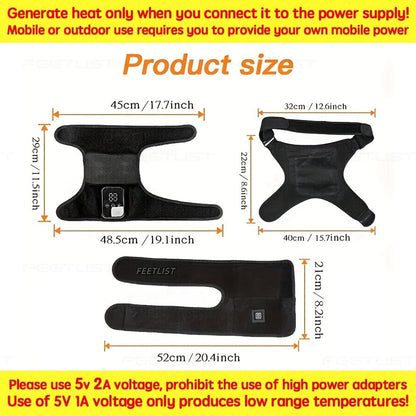Knee Massager with Heat, 3-Level Heating Pad for Knee Pain, Joint & Warmth, Anti-Slip Breathable Knee Brace for Men & Women