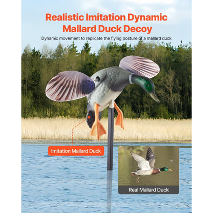 Remote Control Duck Decoy with Spinning Wings – 120M Infrared RC Realistic Teal Hunting Decoy | Bionic Motion Wing Flapping