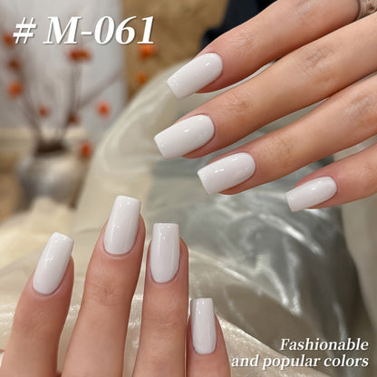 Gel Nail Polish 6-Color Gentle White Set with Milk-Tea, Cherry-Blossom Pink and Soft Shades for UV/LED Soak-Off Cure