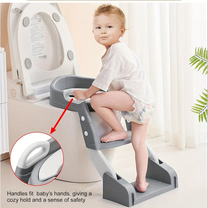 Potty Training Seat with Step Ladder 2-in-1 Toddler Toilet Seat & Stool - Foldable Kids Potty Chair with Splash Guard