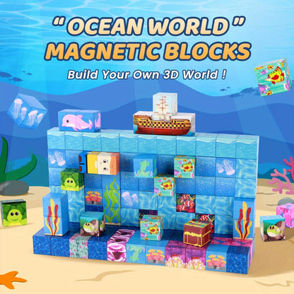 Ocean Adventure Magnetic Building Blocks 54/100pcs with the Listed Color, Size or Set Options for Everyday Use