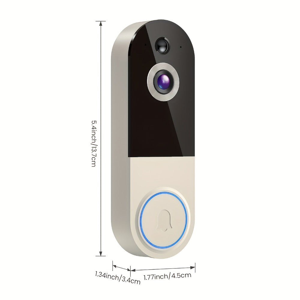 Video Doorbell 2K Wireless Camera with Night Vision, Two-Way Audio, Rechargeable Power and Local Storage Support
