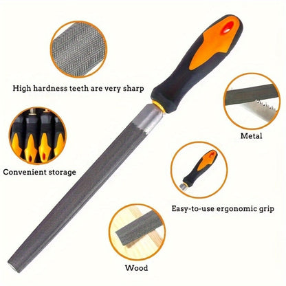 Rasp File Set Premium T12 Forged Alloy Steel – 14/16/17pcs Wood Rasp Set with Flat, Triangular, Semi-Circular & Round Rasps
